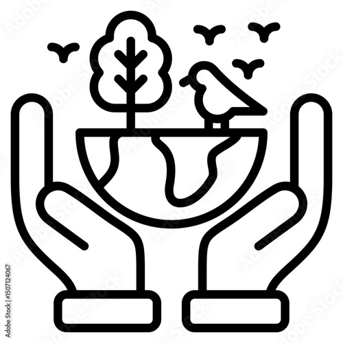 Biodiversity line icon