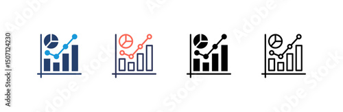 Statistics  Icon set multiple style collection