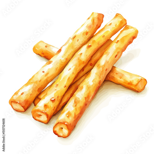 My Watercolor illustration, cheddar sticks painting illustration isolated on a white background, illustration, AI painting design, vector illustration set, eps format