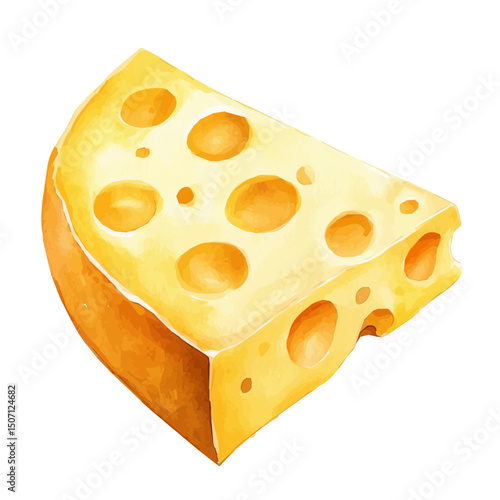 My Watercolor illustration, illustration cheese painting illustration isolated on a white background, illustration, AI painting design, vector illustration set, eps format