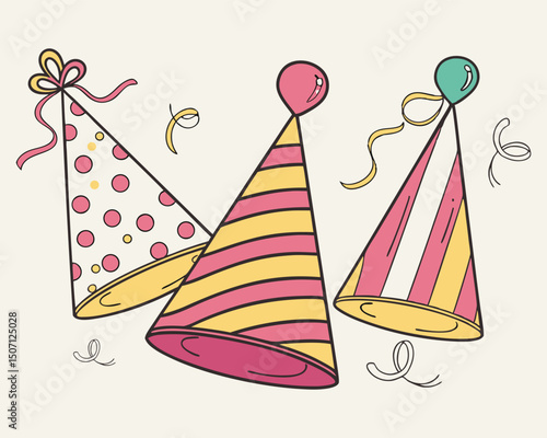 A birthday hats set design