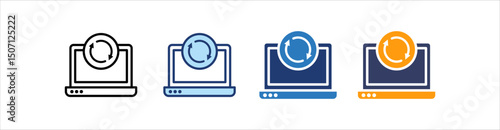 Syncronization Icon Set Multiple Style Collection