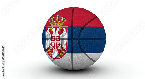 Free Download A serbian flag themed basketball on a white background displaying national pride and sportsmanship - GFXLoad