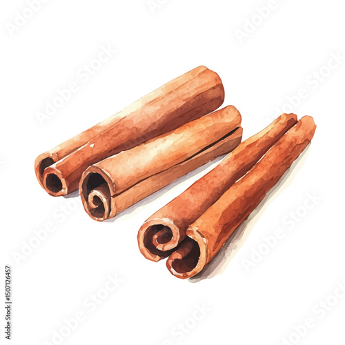 My Watercolor illustration, illustration cinnamon roll painting isolated on a white background, illustration, AI painting design, vector illustration set, eps format