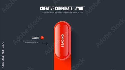 Visual Campaign 1 Element Infographic Frame Layout. Product Planning Slideshow Template Vector Illustration. Creative Portfolio One Step Diagram Slide Design.