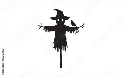 halloween witch with broom