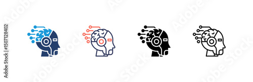 Cyborg Icon set multiple style collection