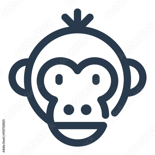 Curious Monkey Character with Simple Style