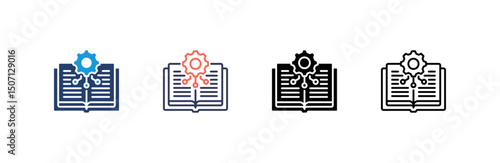 Machine Learning Icon set multiple style collection