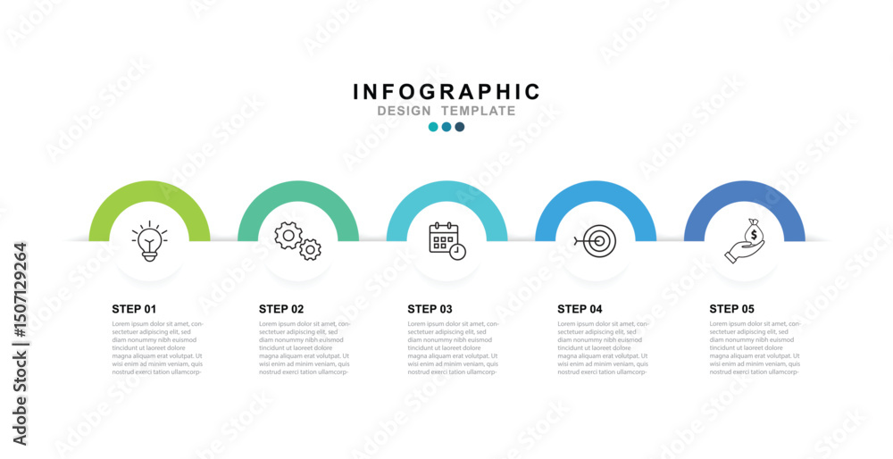 Vector Infographic label design template with icons and 5 options or steps. for your business data. Vector Illustration.