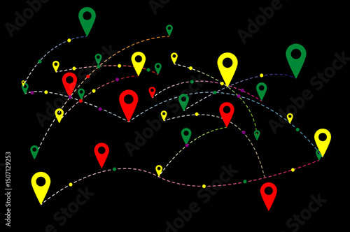 Global Logistics Concept: Business Connections, Shipping, and Trade Routes Across the World Map.
