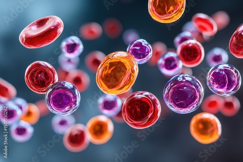 Dysfunctional platelet cells in bone marrow with 3D Myelodysplastic Syndrome label.