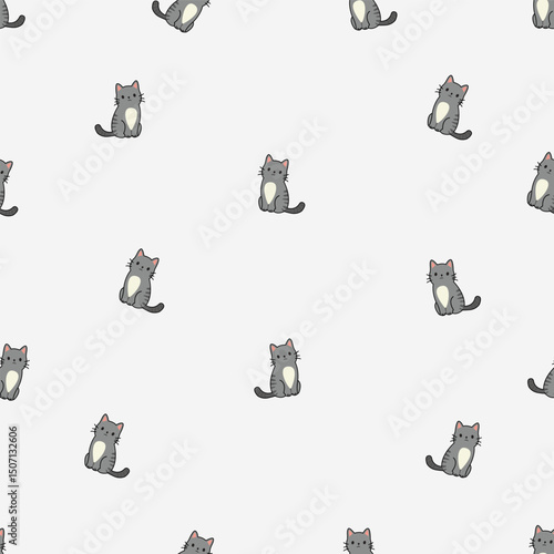 Seamless animal pattern. Idea for fabric, tablecloth pattern, wrapping paper, gift paper. Print ditsy. Motives are scattered randomly. Animal pattern background. cute pattern.
