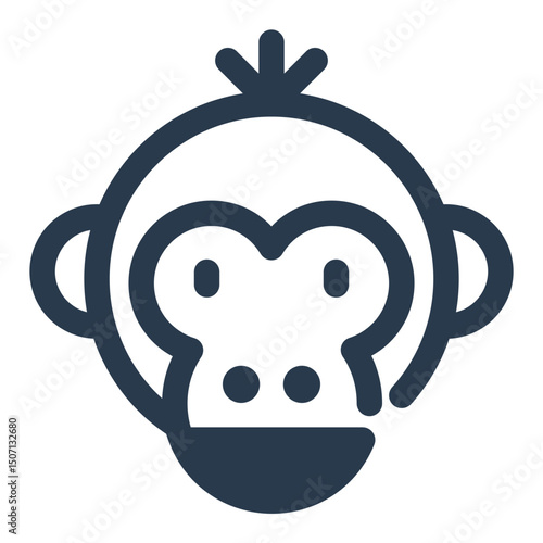 Curious Monkey Character with Simple Style