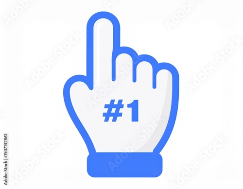 Wallpaper Mural Blue Hand Icon Showing Number One Torontodigital.ca