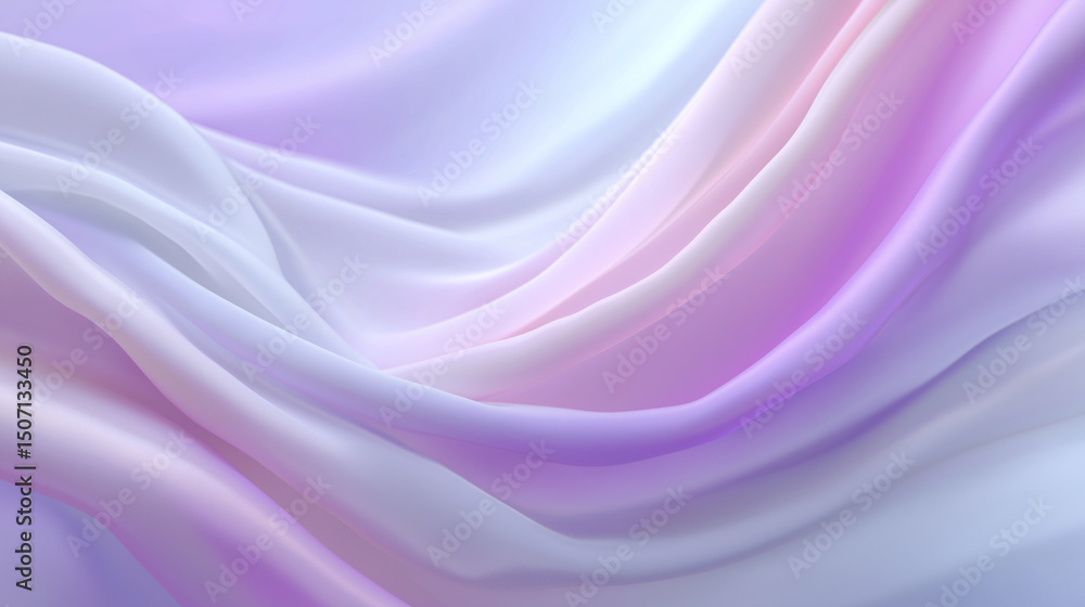 Obraz premium Gentle flowing pastel fabric background with soft waves and ripples