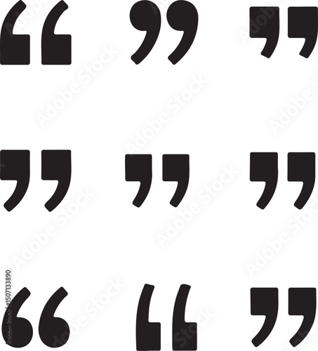 Set of quotation marks vector icons