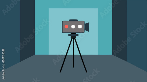 Camera Setup An illustration that includes a small camera on a tripod in the room capturing the entire interrogation for later viewing adding another layer to the recording of the
