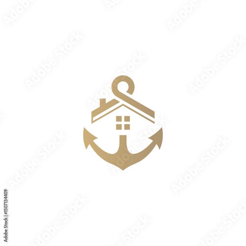 Nautical home anchor logo symbol