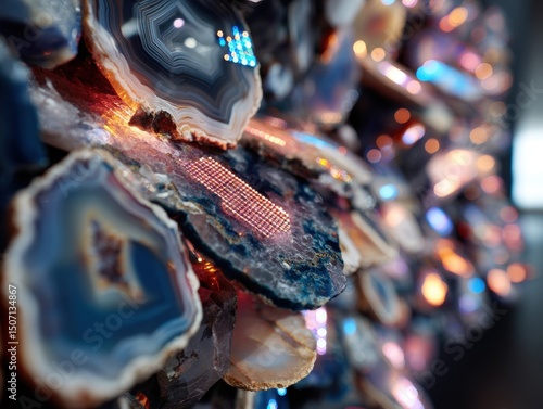 Colorful geode slices with ...