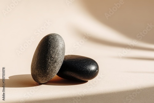 Smooth black and gray stone...