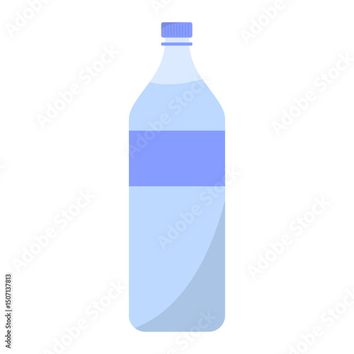 Blue Plastic Bottle of Mineral Water