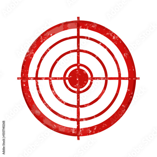 Grunge Red Target Symbol
