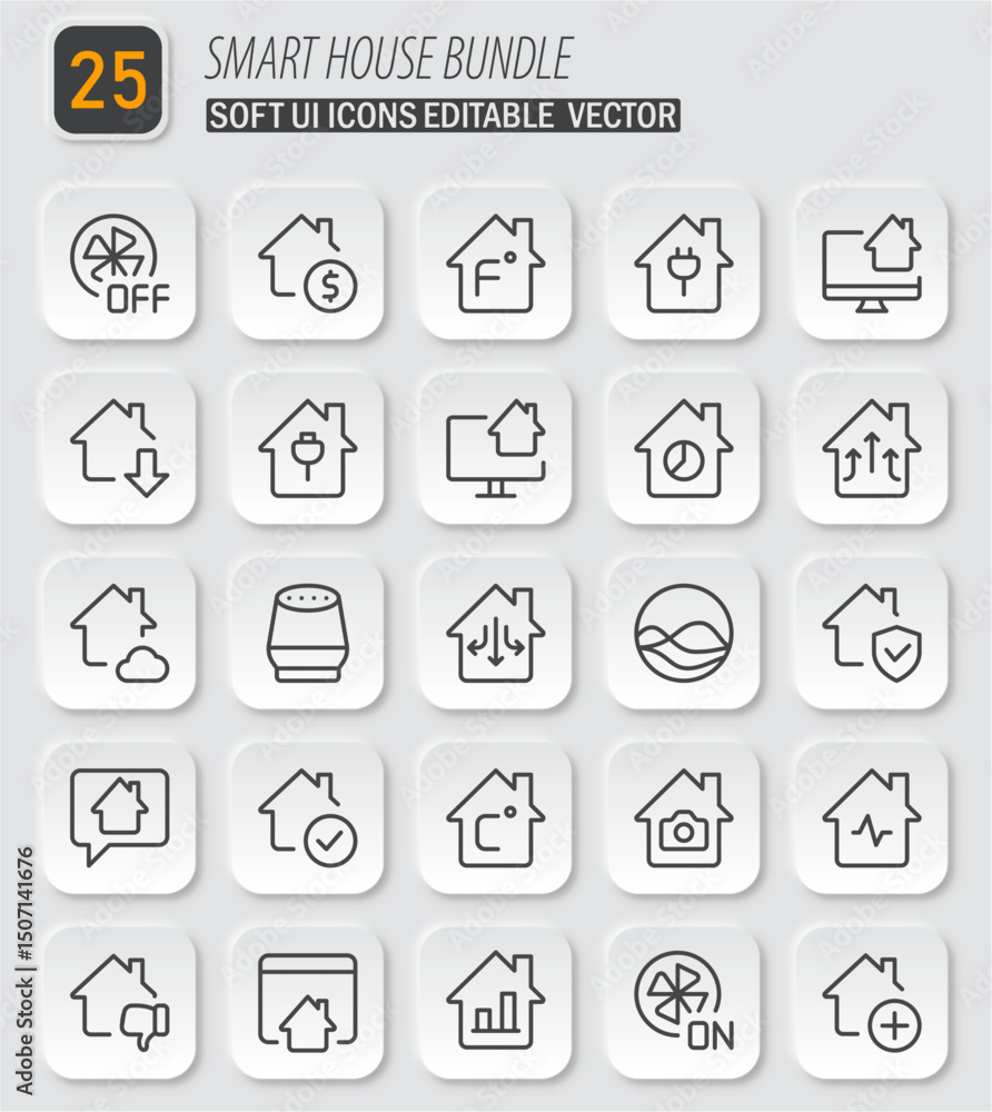 Elegant Smart Home Icon Set: A Modern Vector Collection for Automation Systems and Connectivity Elegant Smart Home Icon Set: A Modern Vector Collection for Automation Systems and Connectivity