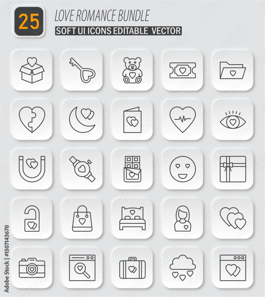 Charming Collection of Love and Romance Icons for Valentine's Day Designs and Special Occasions Charming Collection of Love and Romance Icons for Valentine's Day Designs and Special Occasions