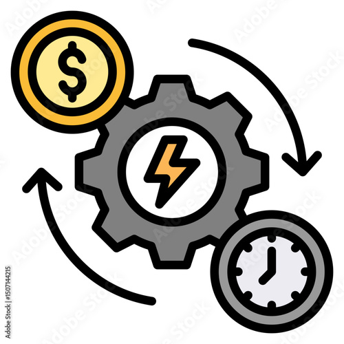 Efficiency outline color icon