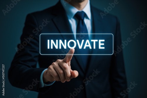 A business leader makes a strategic decision to innovate driving growth and efficiency through forward-thinking ideas and work approaches