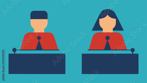 Conflicting Opinions Two jurors on opposite sides of the table expressing differing viewpoints with the rest of the jurors looking back and forth between them signaling contention.