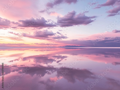 Stunning aerial view of salar de uyuni salt flat at dusk bolivia nature photography reflective landscape serene atmosphere