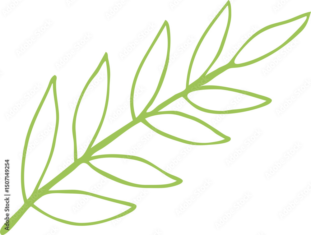Obraz premium 나뭇잎가지01_선화 (일러스트)