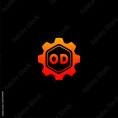 OD Initials Tech Logo Vector Art  Icons  and Graphics