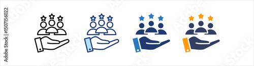 Customer Icon Set Multiple Style Collection