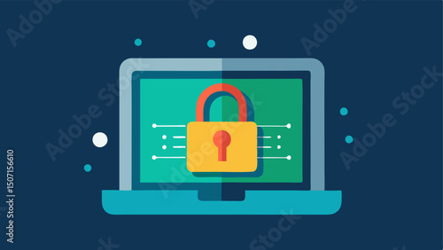 Encryption and Security An illustration of a padlock over a digital screen to emphasize the safety and security of purchasing digital goods.