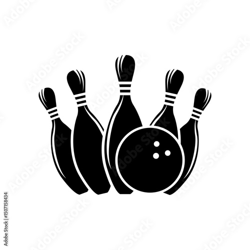 bowling pin icon vector
