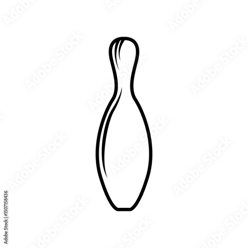 bowling pin line icon vector
