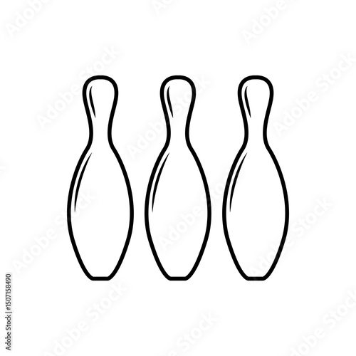 bowling pin line icon vector