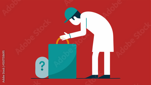 Evidence Collection Bag An illustration of a forensic spet carefully placing the lifted fingerprint tape into an evidence collection bag for secure storage.
