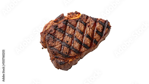 Принти на полотні Close-Up of a Grilled Steak With Char Marks isolated on transparent background