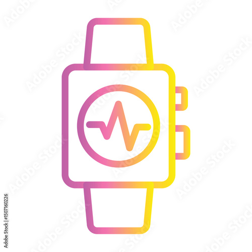 Fitness Tracker Band Color gradient illustration vector icon which can easily modify or edit 
