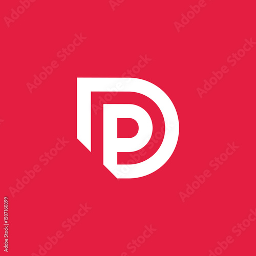 Monogram Initial Letter P D DP PD logo design vector template