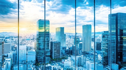 Cityscape Skyline View from Highrise.  Possible Use Stock photo