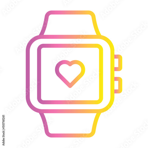 Smartwatch Pro Color gradient illustration vector icon which can easily modify or edit 
