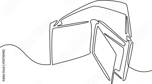 Wallet one line drawing. Finance, business, and banking theme. Minimalist vector artwork Illustration.