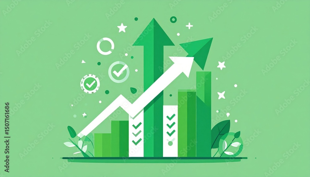 Abstract Illustration Of Positive Growth Trend Abstract Illustration Of Positive Growth Trend