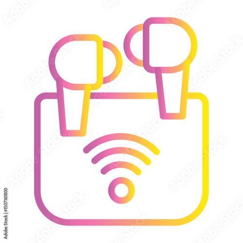 Wireless Earbuds Color gradient illustration vector icon which can easily modify or edit 
