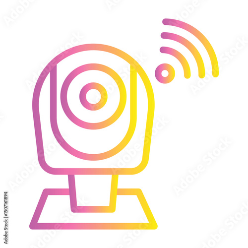 Wireless Webcam Color gradient illustration vector icon which can easily modify or edit 
